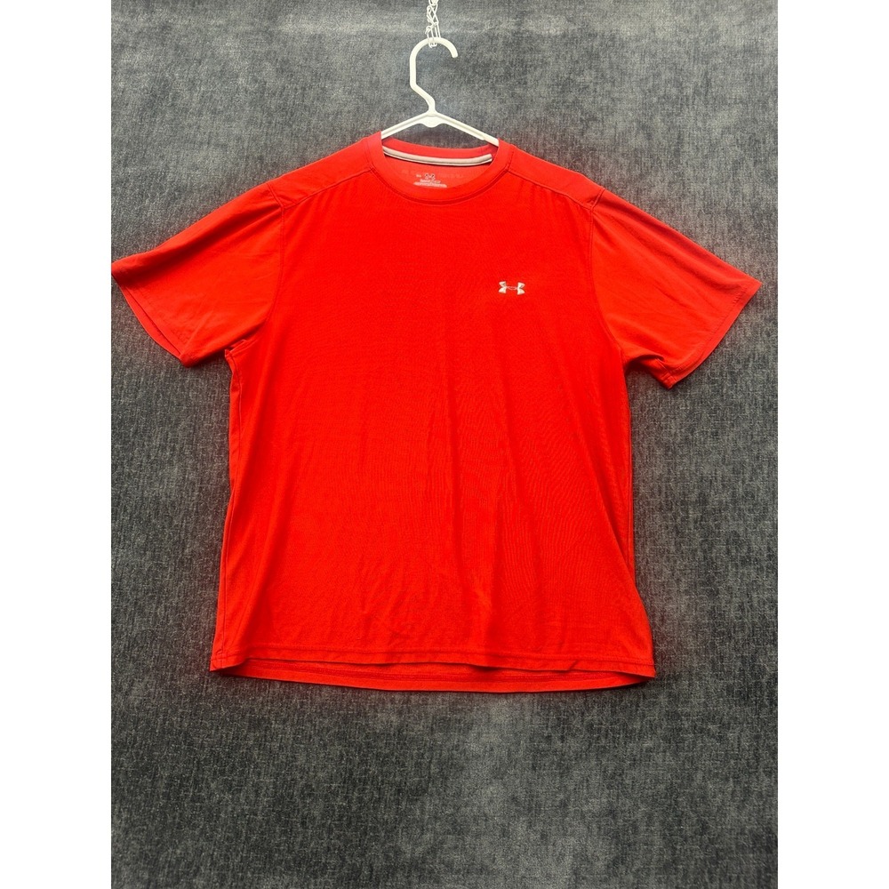 Under Armour Heatgear Threadborne Streaker T Shirt Mens Small Orange Running